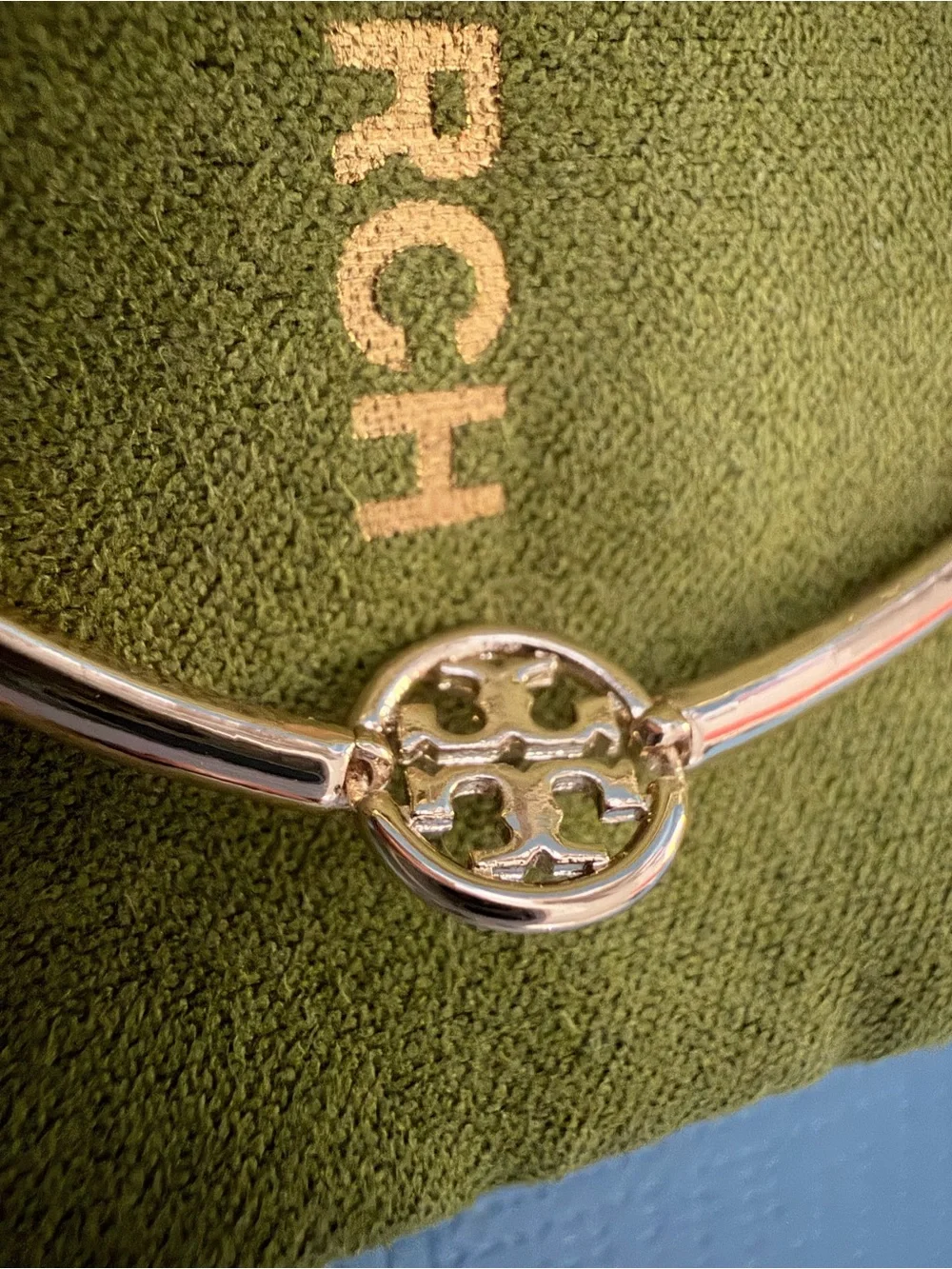 Tory Burch Polished Gold Logo Station Bracelet